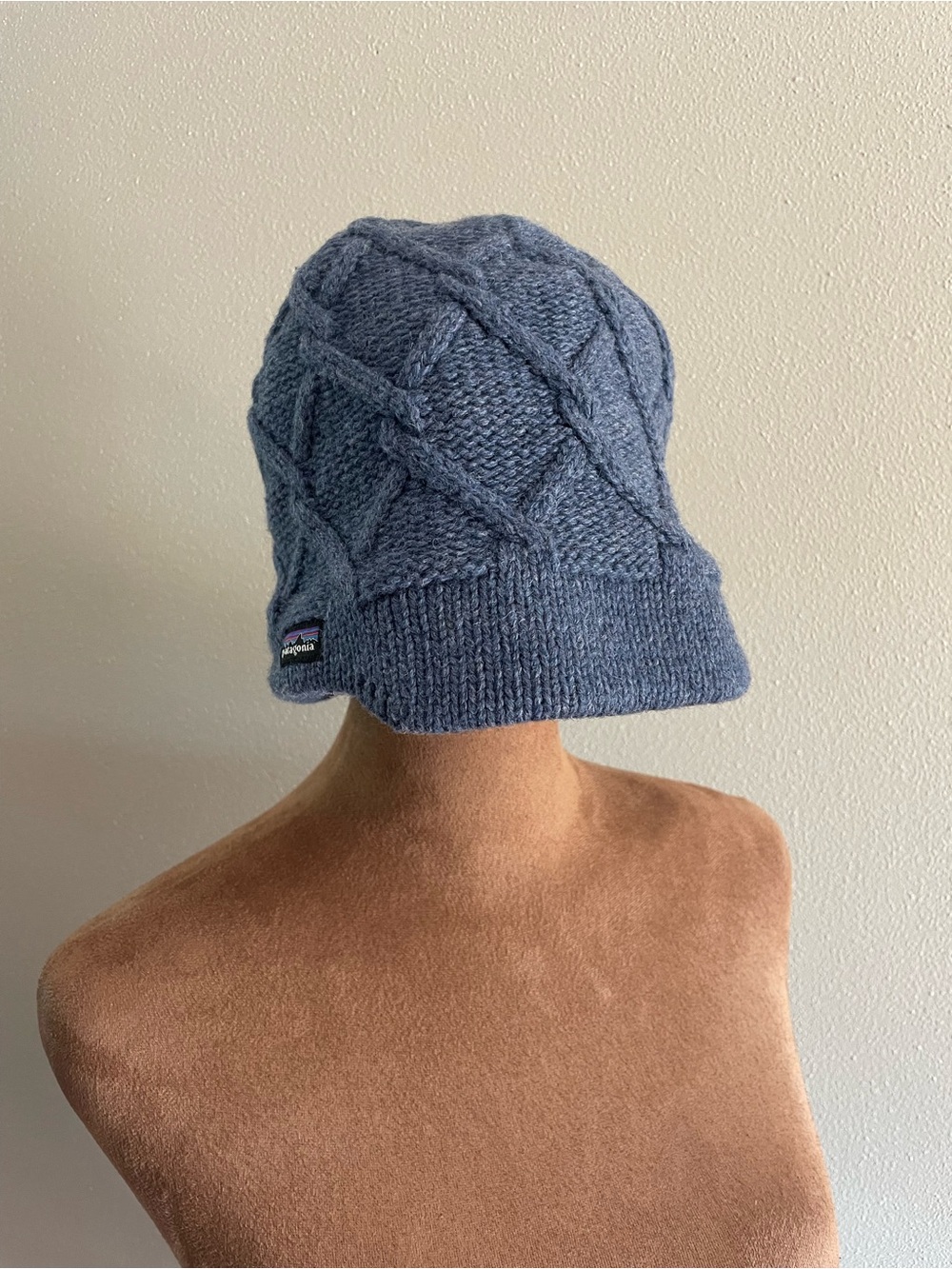 Patagonia Slate Blue Cable-Knit Beanie